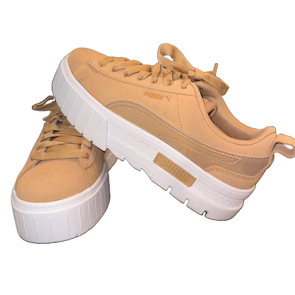 PUMA Mayze Layers Women Size 7.5 Suede Lifestyle Sneakers 39069901 Brown New - Picture 2 of 6